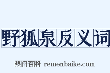 野狐泉反义词是什么意思的图片